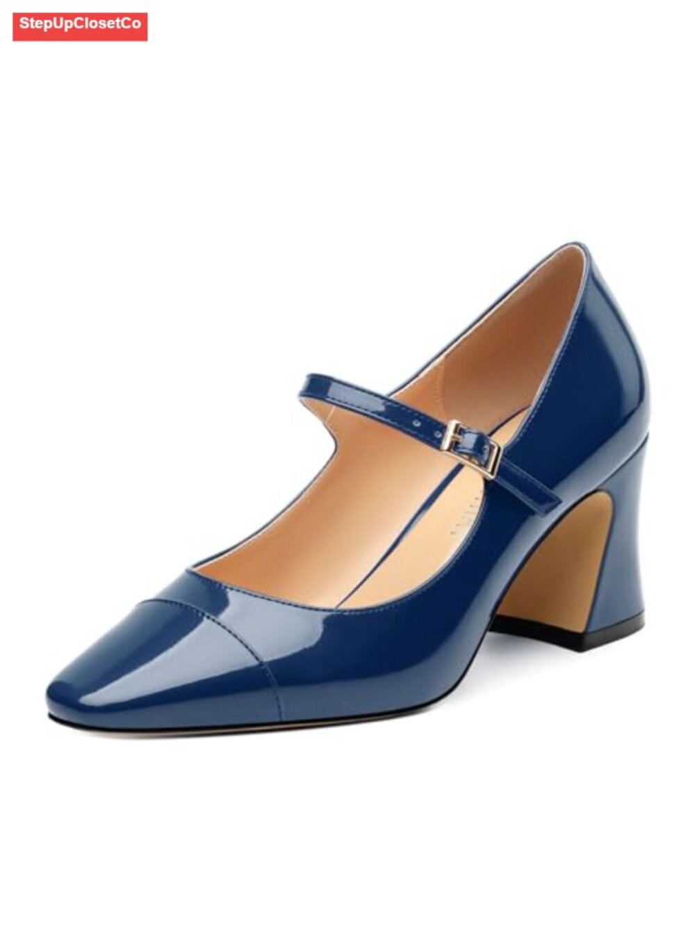 Women's Mary Jane Heels Chunky Block Heels Square Toe 2.5 Inch